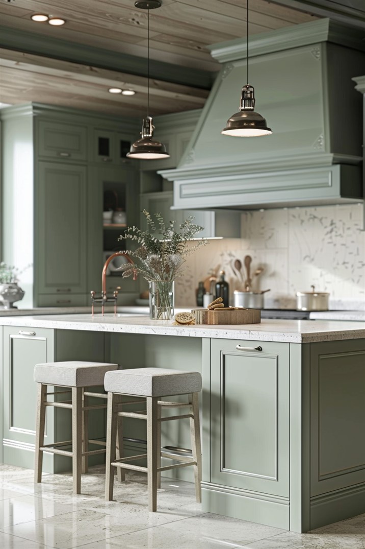 Inspiring Ideas For A Tranquil Sage Green Kitchen Decorwitheva