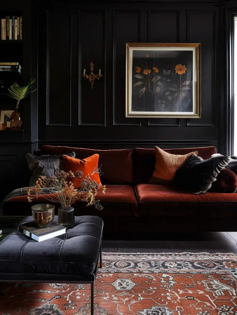 49 Stunning Black and Rust Living Room Ideas - DecorwithEva