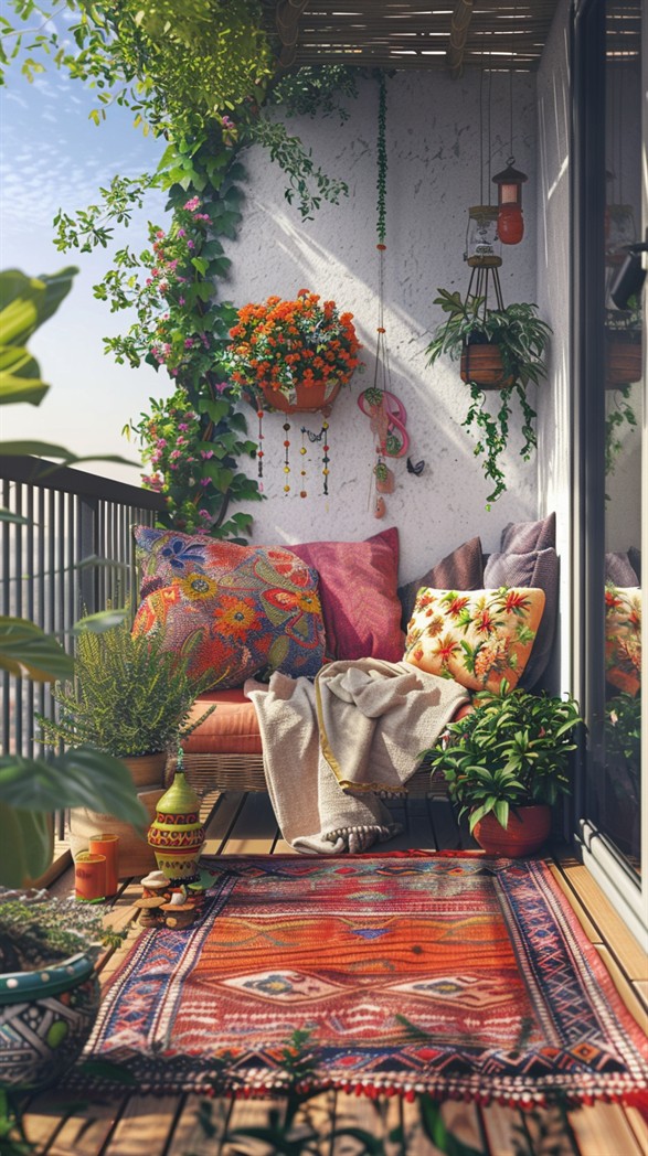 84 Inspiring Boho Balcony Decor Ideas - DecorwithEva