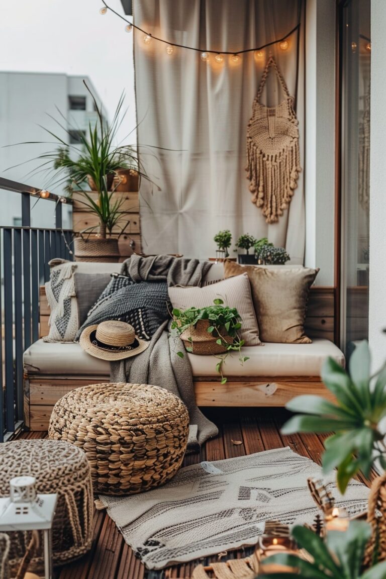 84 Inspiring Boho Balcony Decor Ideas