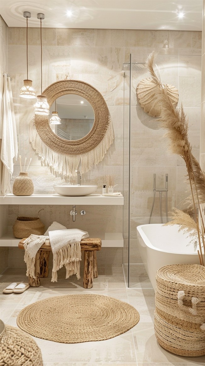 +55 Fresh Bohemian Bathroom Decor Ideas - DecorwithEva