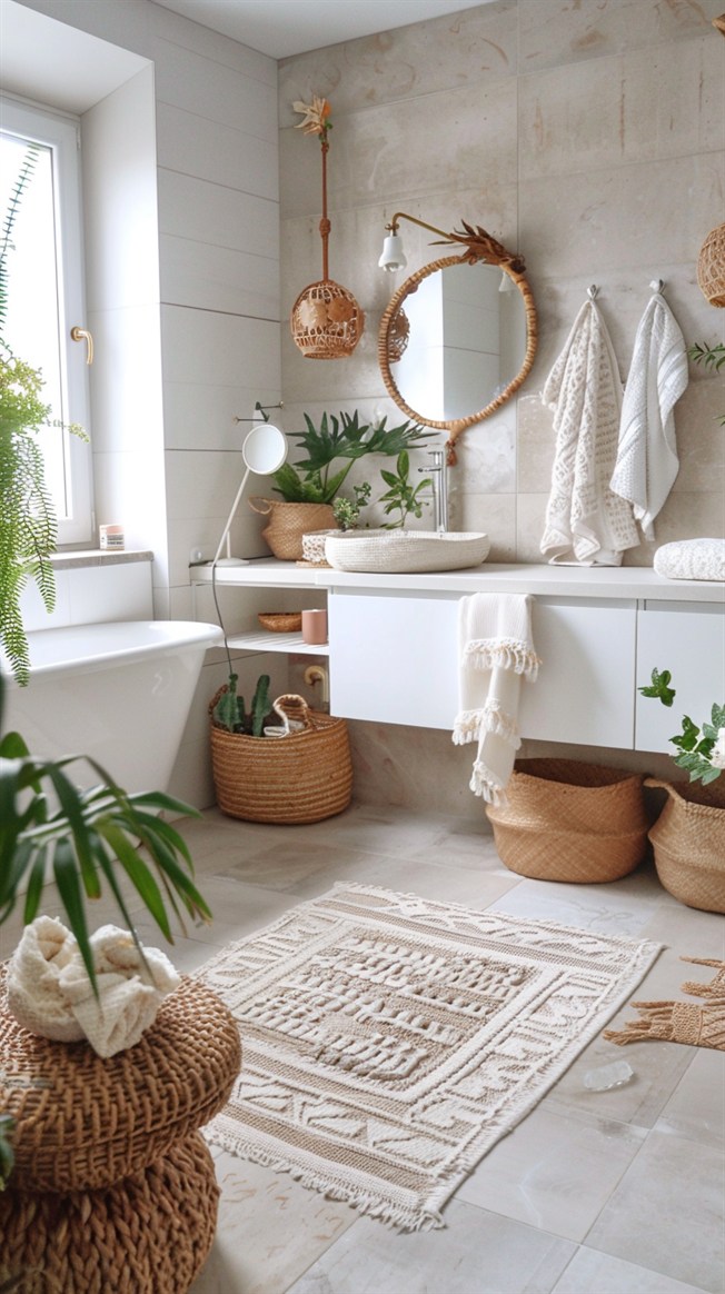 +55 Fresh Bohemian Bathroom Decor Ideas - DecorwithEva