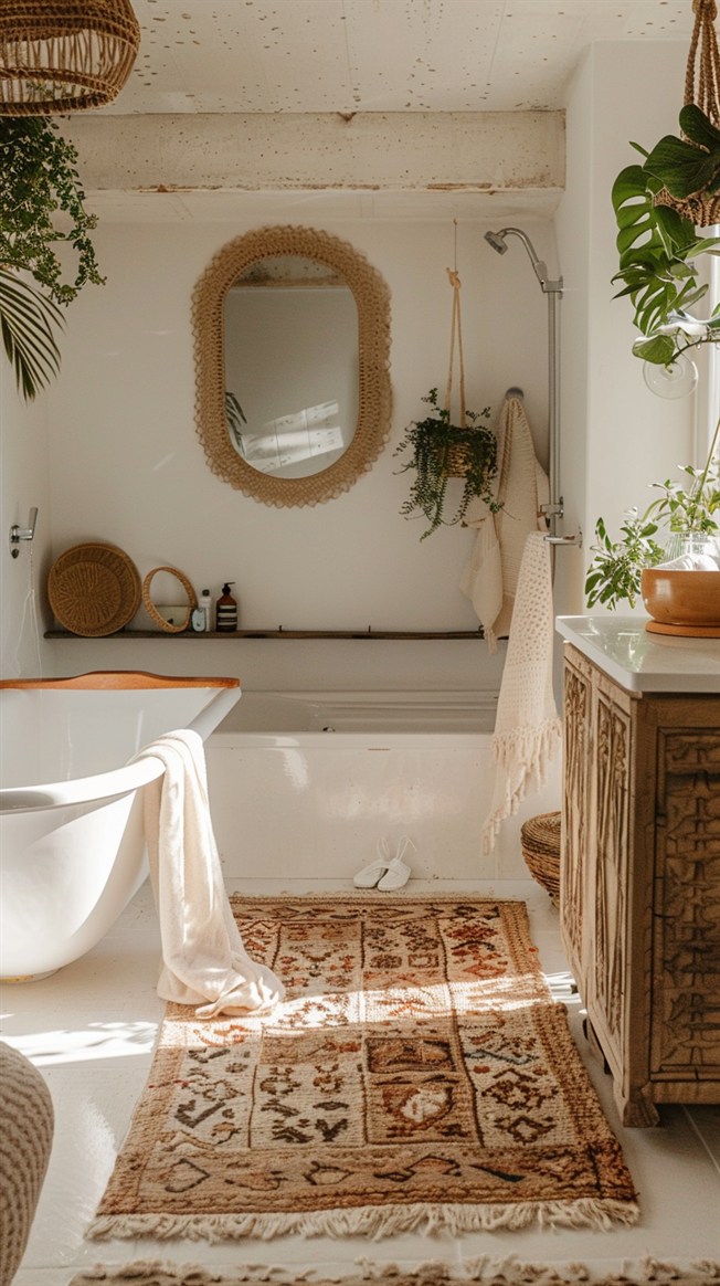 +55 Fresh Bohemian Bathroom Decor Ideas - DecorwithEva