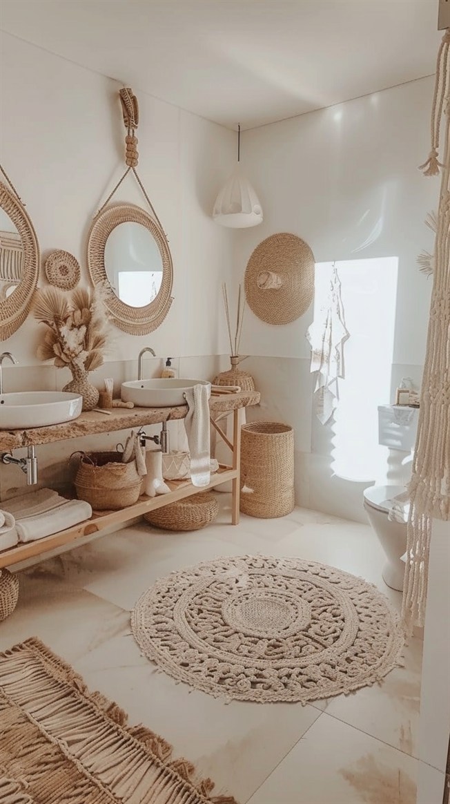 +55 Fresh Bohemian Bathroom Decor Ideas - DecorwithEva