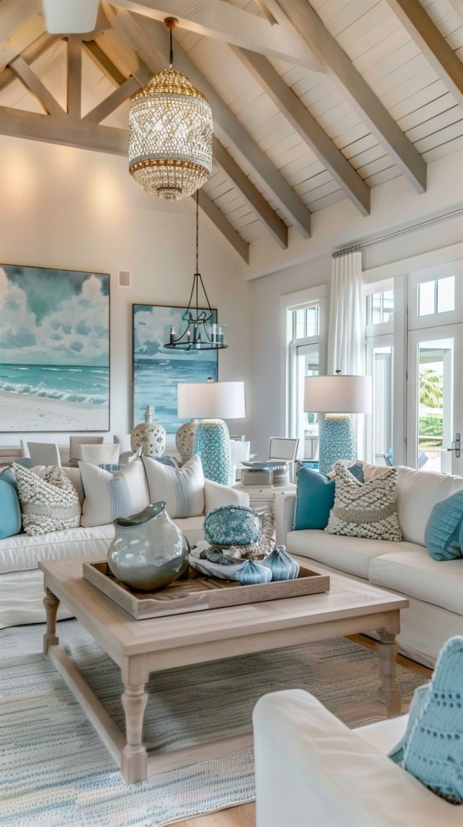 +66 Stunning Coastal Living Room Ideas You'll Adore - DecorWithEva