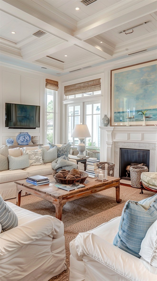 +66 Stunning Coastal Living Room Ideas You'll Adore - DecorwithEva