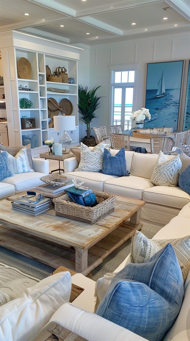 +66 Stunning Coastal Living Room Ideas You'll Adore - DecorwithEva
