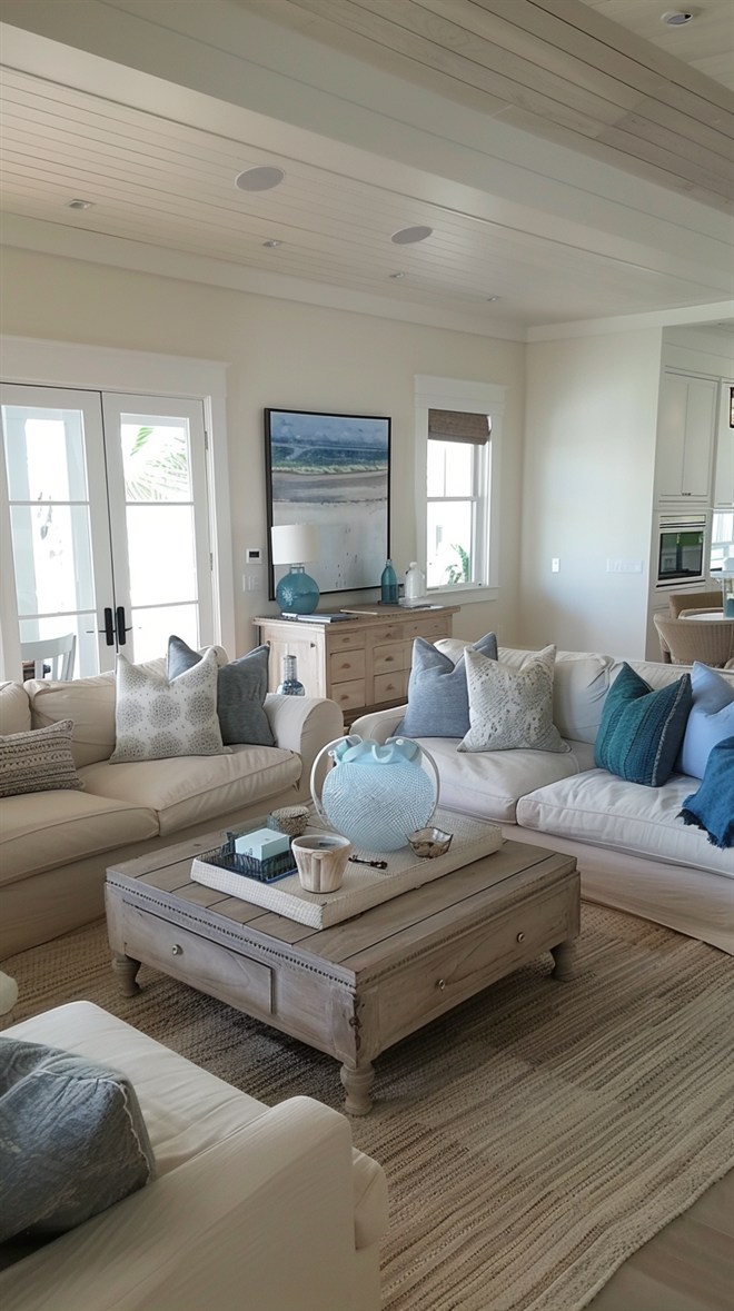 +66 Stunning Coastal Living Room Ideas You'll Adore - DecorwithEva