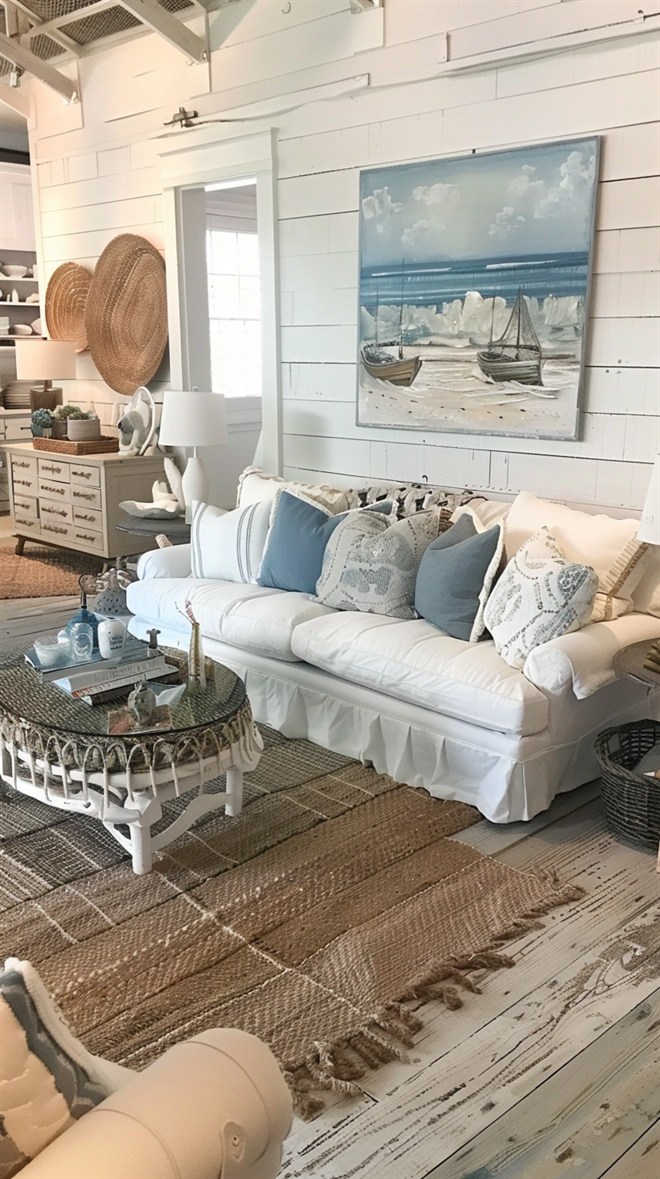 +66 Stunning Coastal Living Room Ideas You'll Adore - DecorWithEva