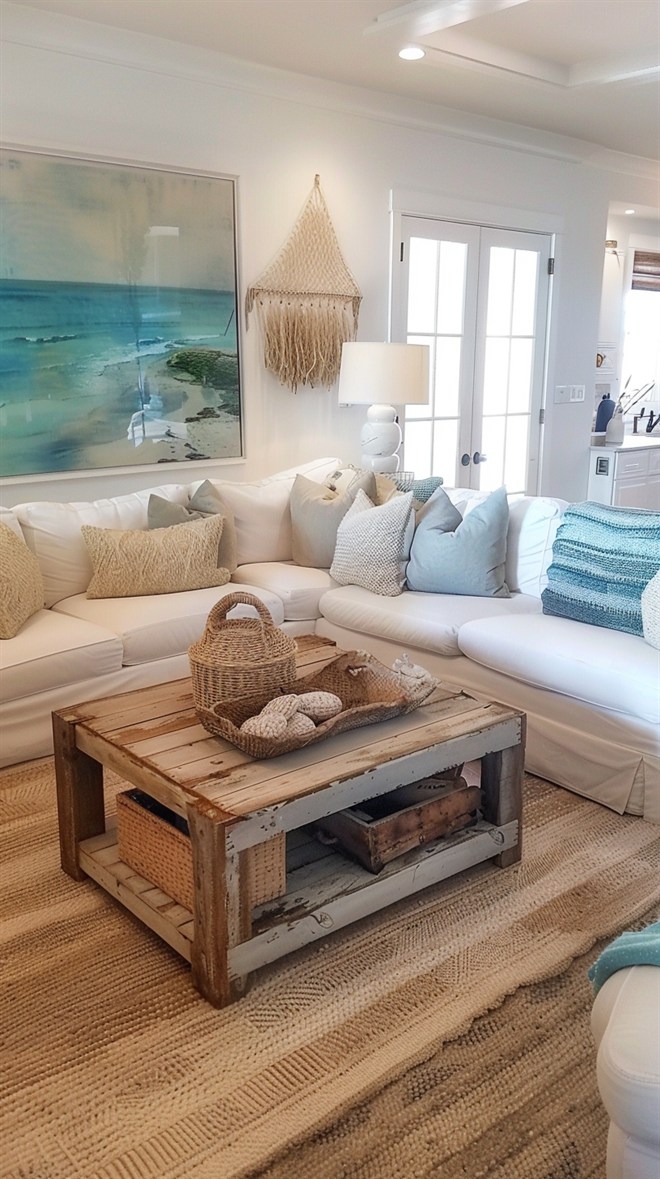 +66 Stunning Coastal Living Room Ideas You'll Adore - DecorWithEva