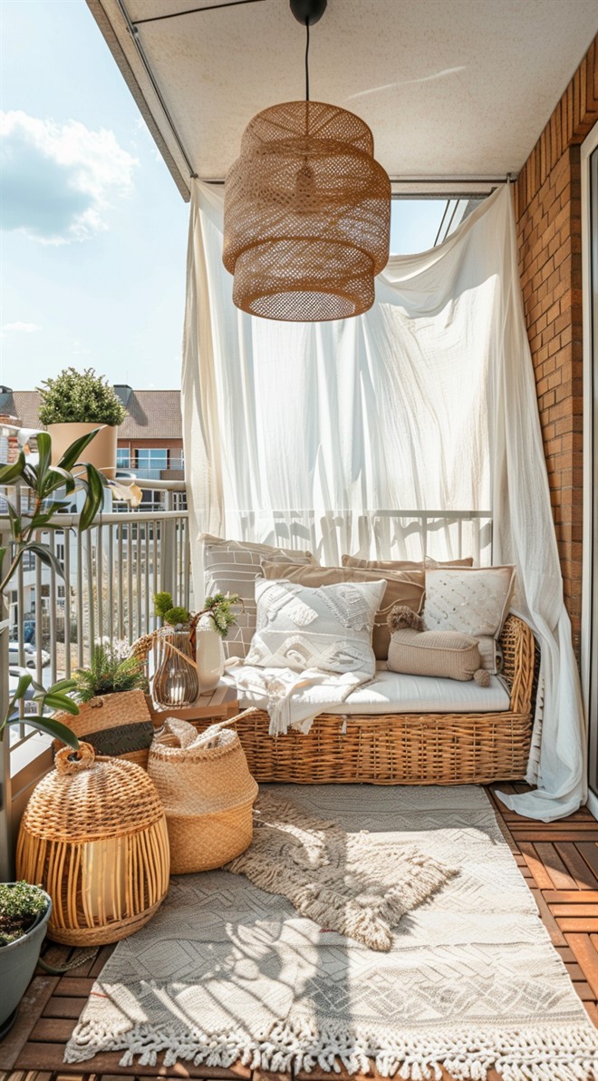 +60 Stunning Small Boho Balcony Ideas - DecorWithEva