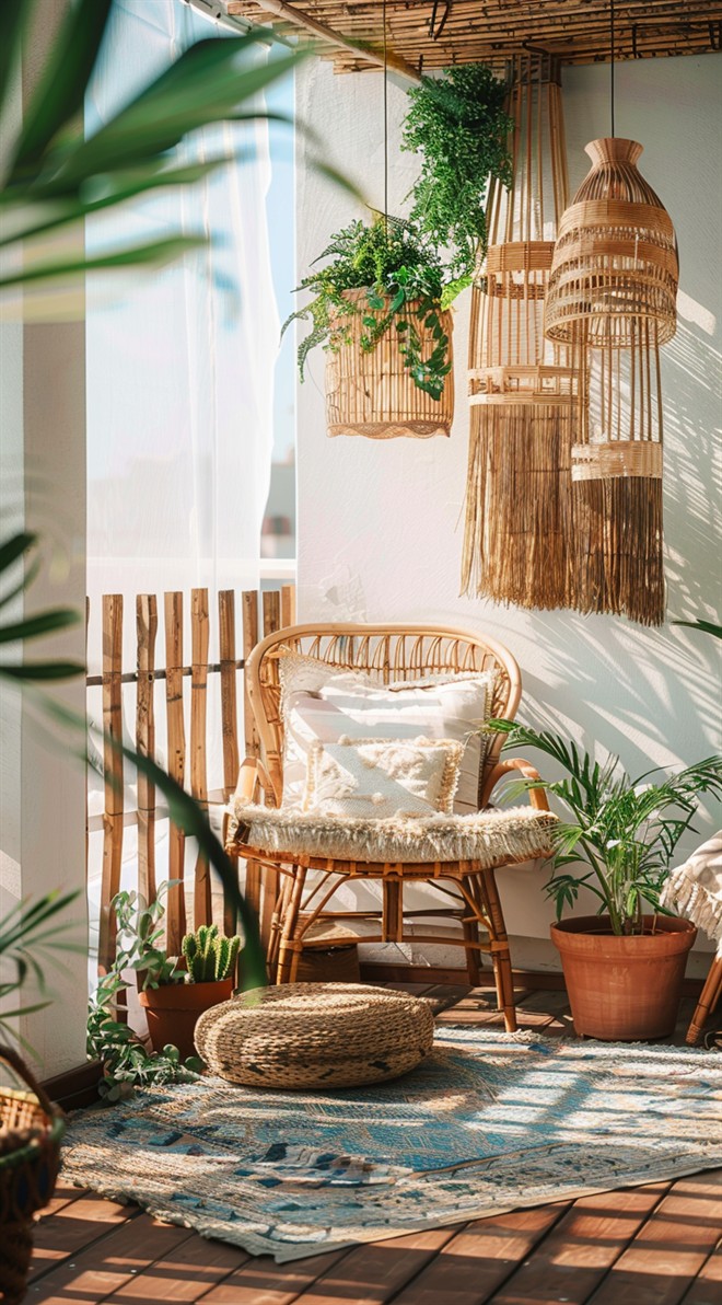 +60 Stunning Small Boho Balcony Ideas - DecorwithEva
