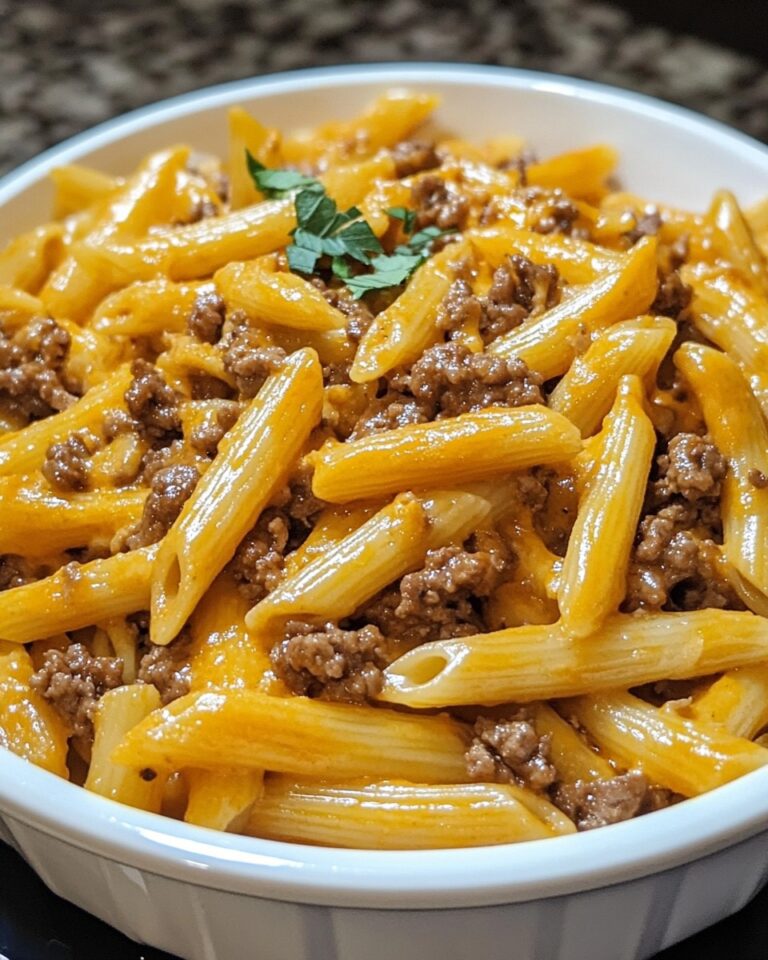 Cheesy Beef Penne Pasta