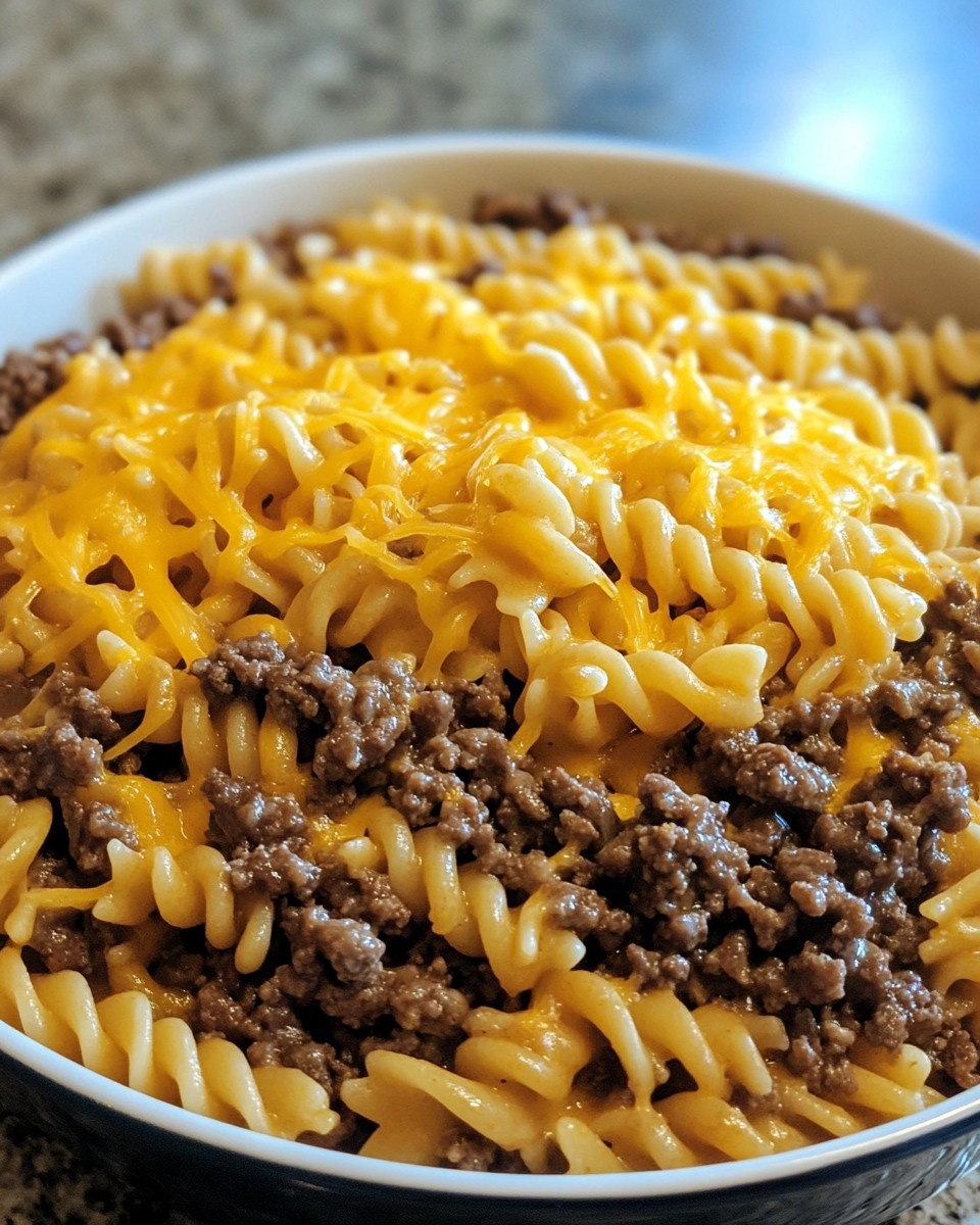 Cheesy Beef Pasta Delight: A Comfort Food Favorite