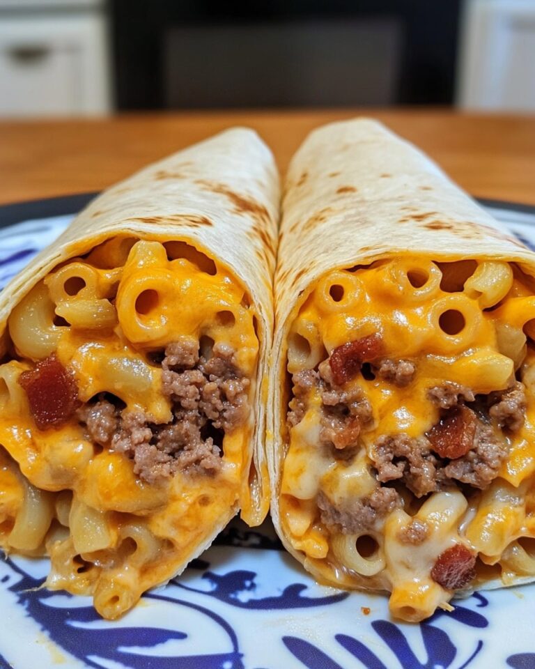 Cheesy Mac and Beef Wraps