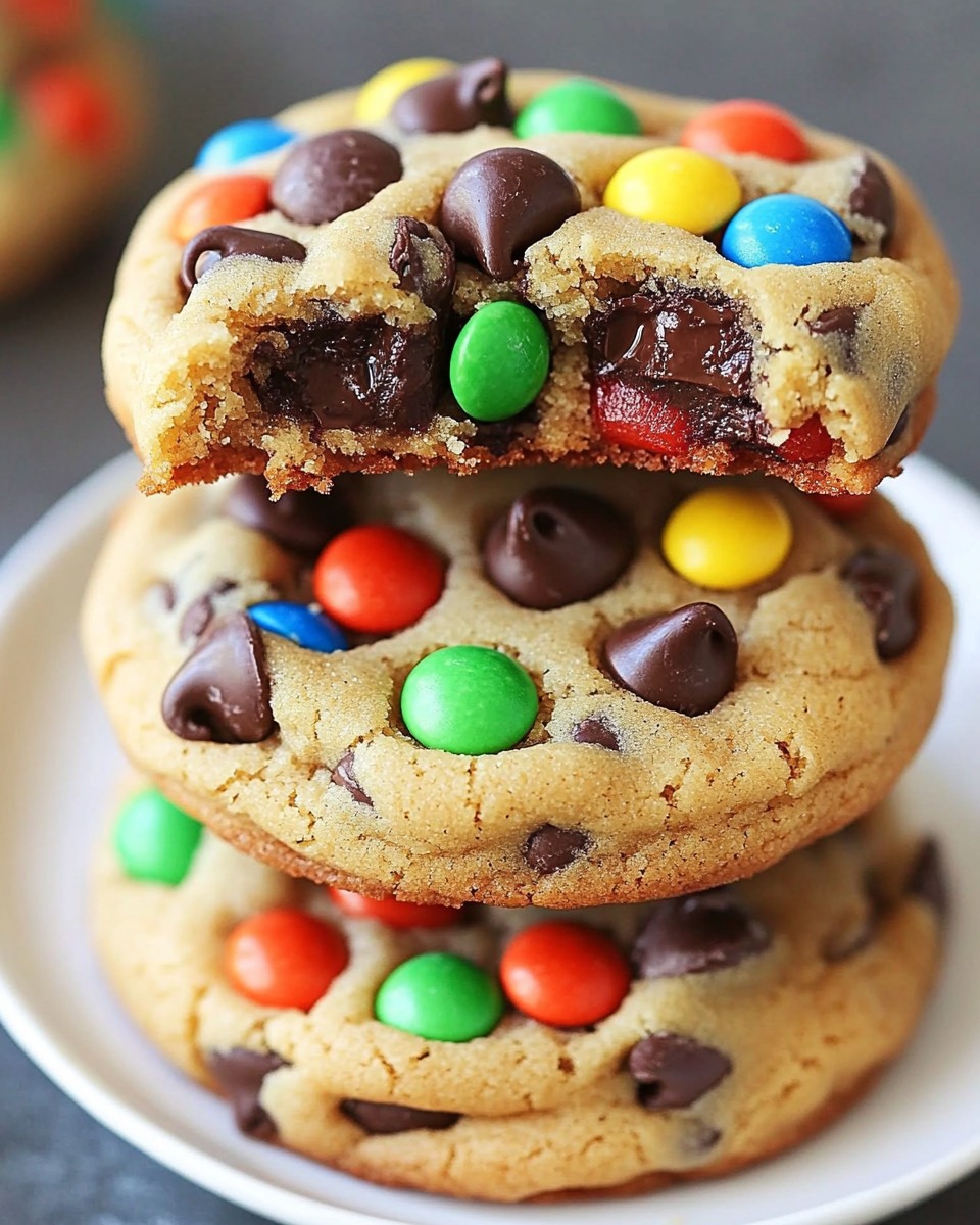 Soft and Chewy M&M Chocolate Chip Cookies