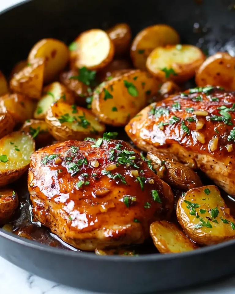 Garlic Honey Glazed Chicken with Roasted Potatoes