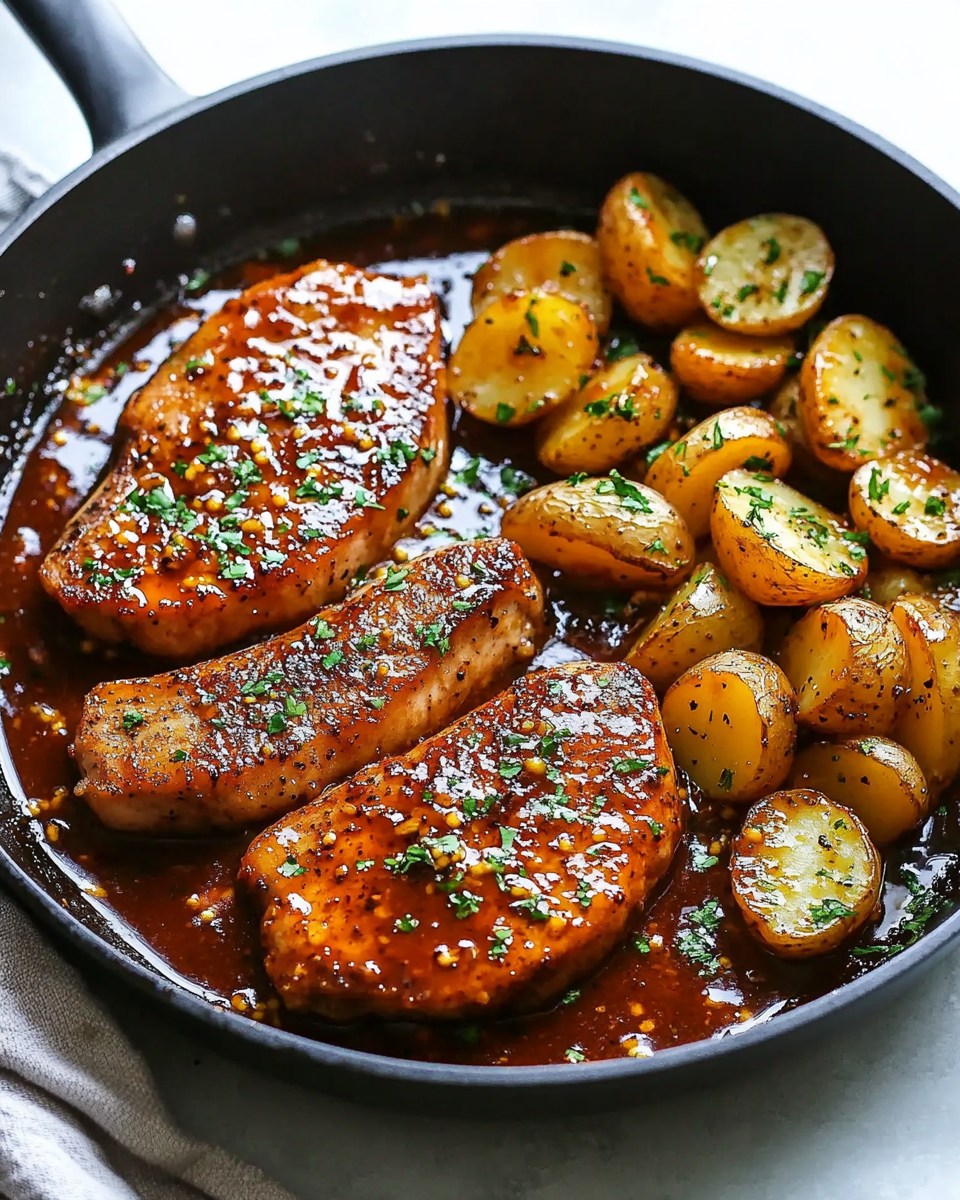 Garlic Honey Glazed Chicken with Roasted Potatoes