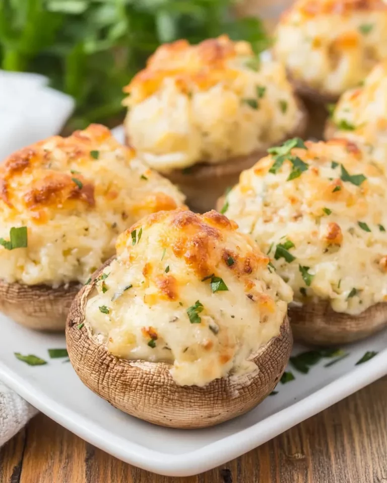 THREE Cheese Stuffed Mushrooms