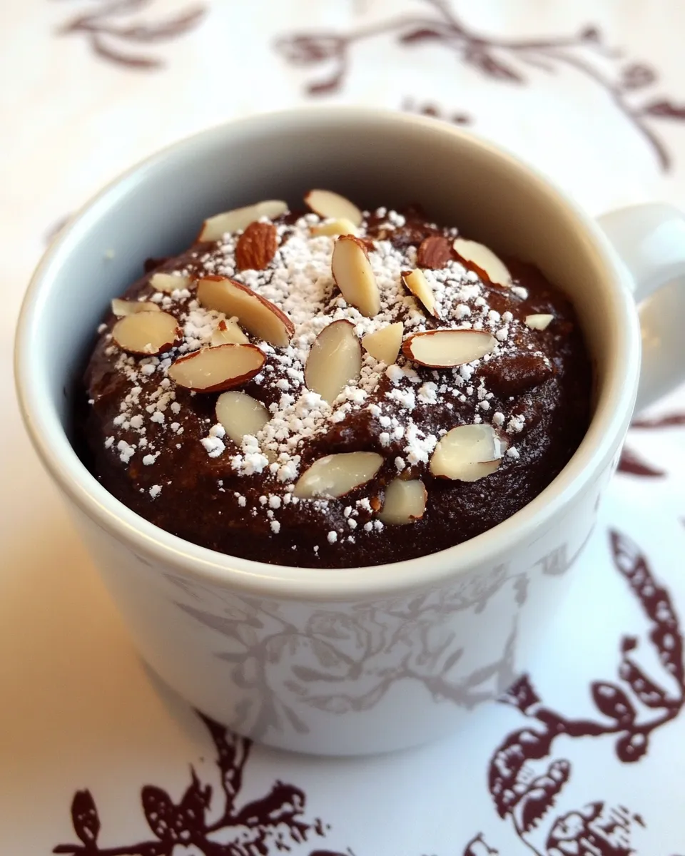 delicious 2-Minute Chocolate Almond Mug Cake shot