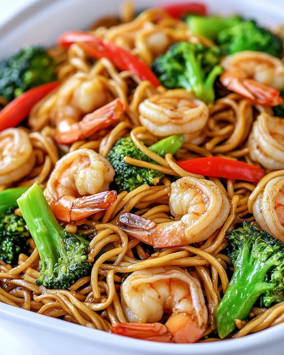 delicious 20-Minute Shrimp and Broccoli Lo Mein shot