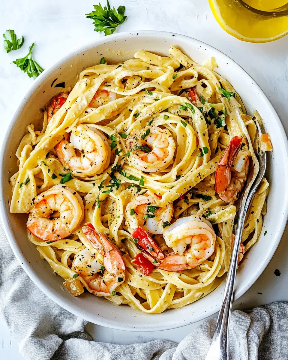 easy 20 Minute Shrimp Fettuccine picture