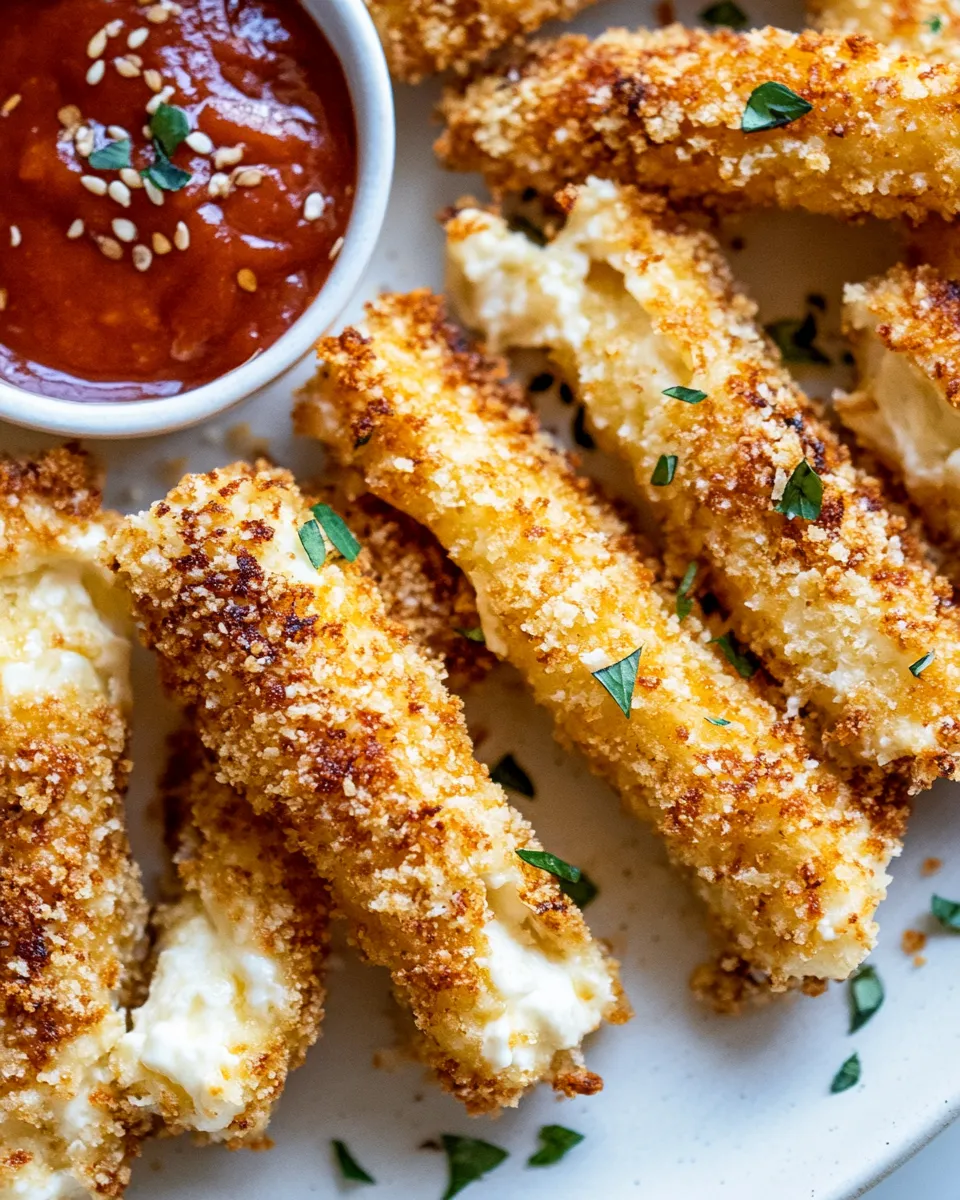 Delicious 5-Minute Baked Mozzarella Sticks shot