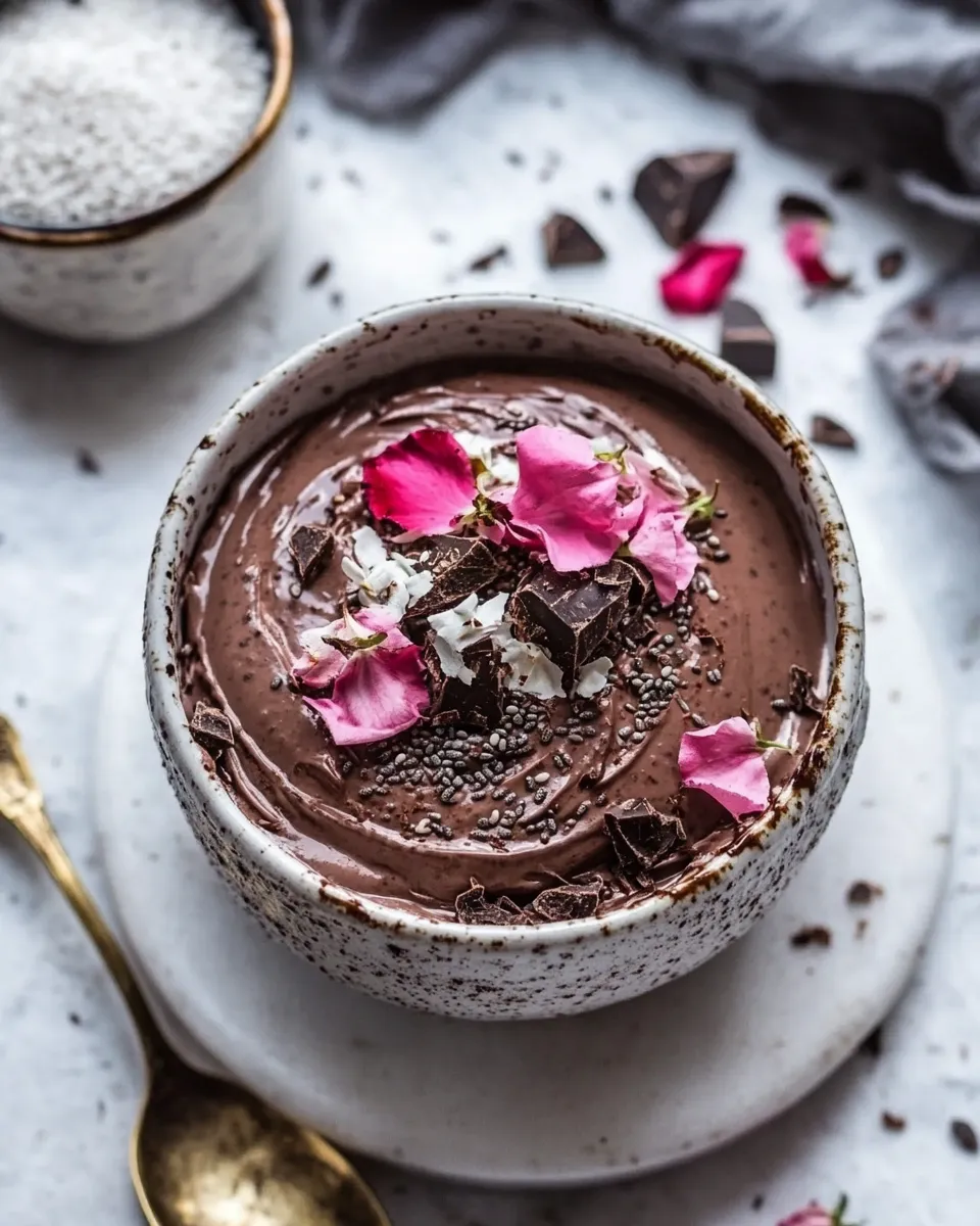 homemade 6 Ingredient Vegan Chocolate Chia Mousse. photo
