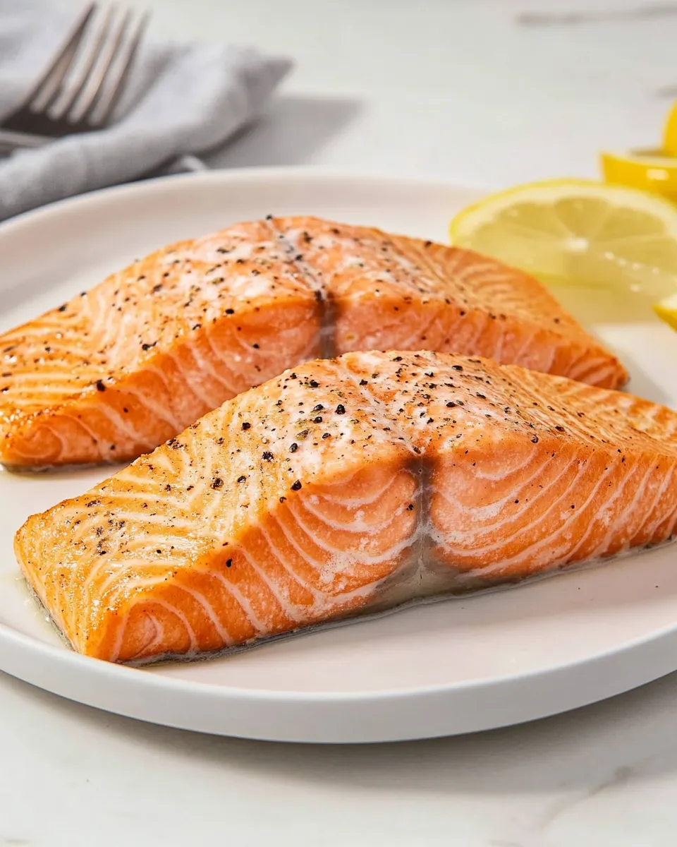 Delicious Air-Fryer Salmon With Skin plate image
