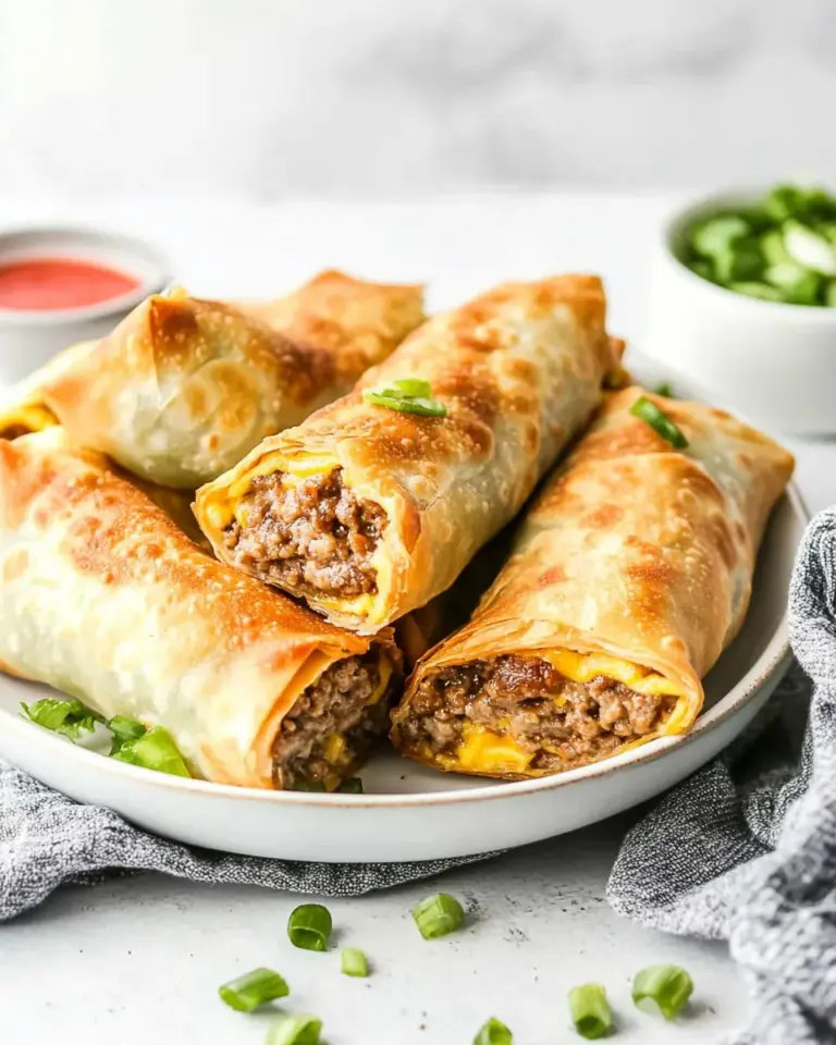 Homemade Air Fryer Cheeseburger Egg Rolls photo