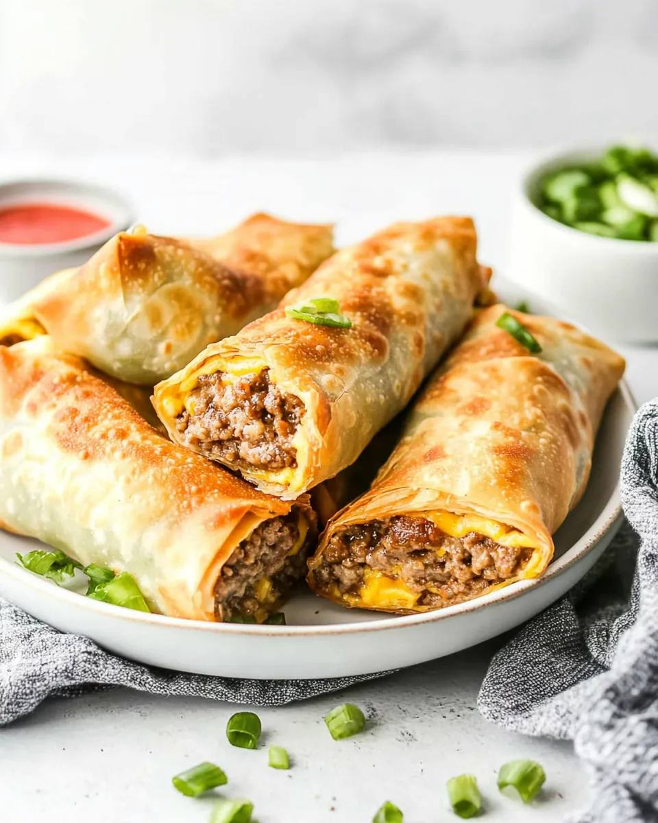 Homemade Air Fryer Cheeseburger Egg Rolls photo