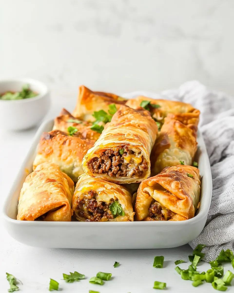 Classic Air Fryer Cheeseburger Egg Rolls image