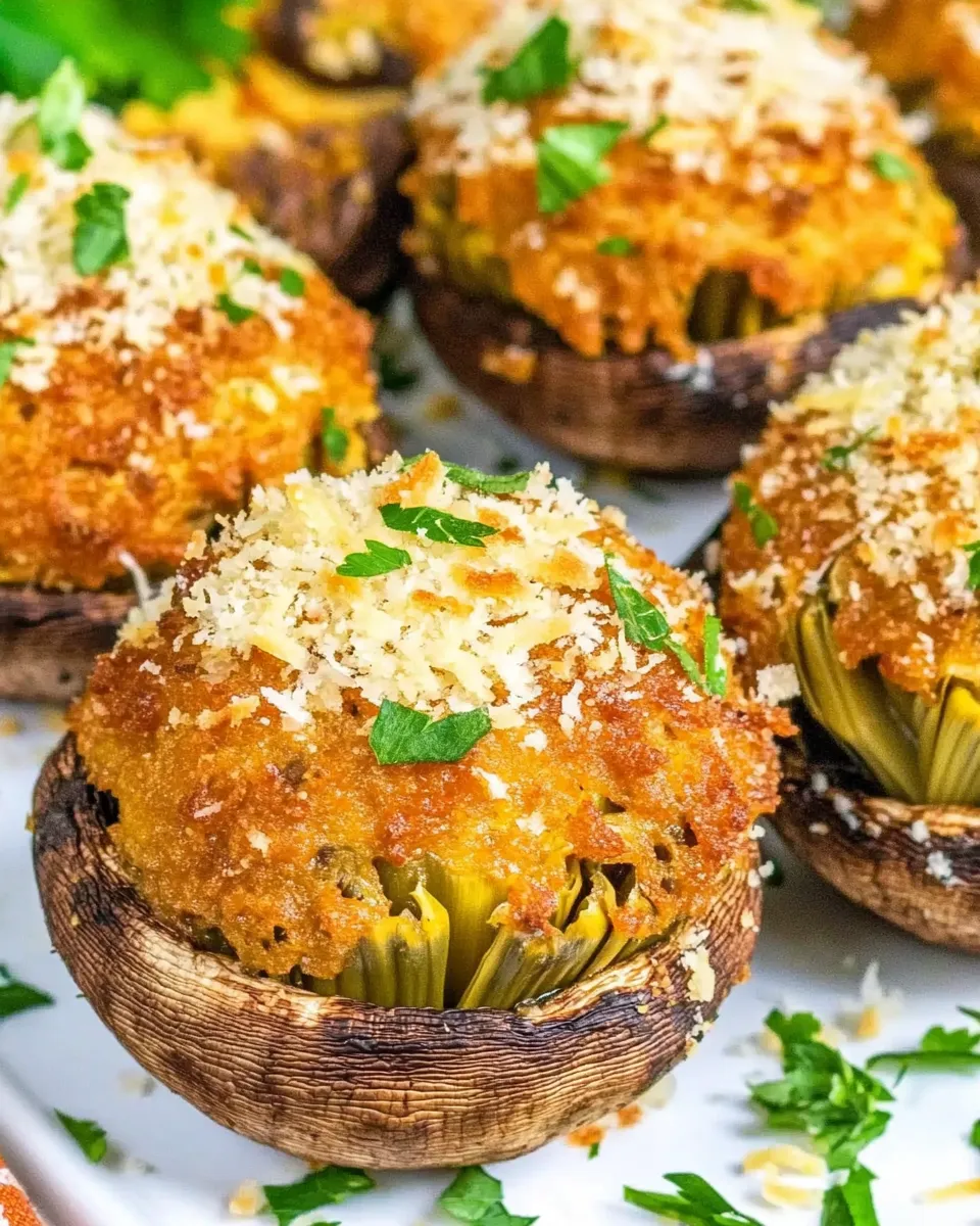 Delicious Artichoke Parmesan Stuffed Mushrooms dish photo