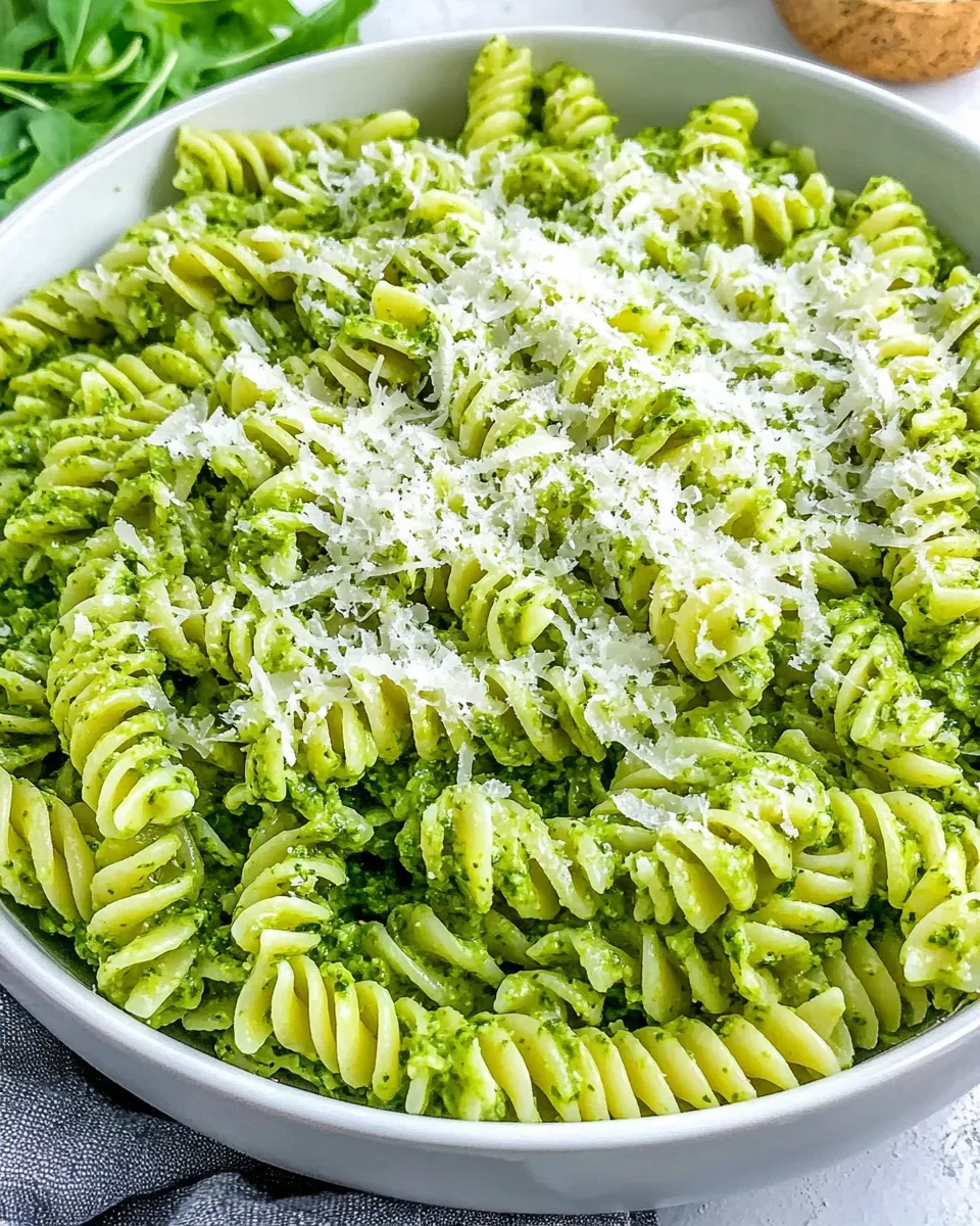 Homemade Arugula Walnut Pesto Pasta photo