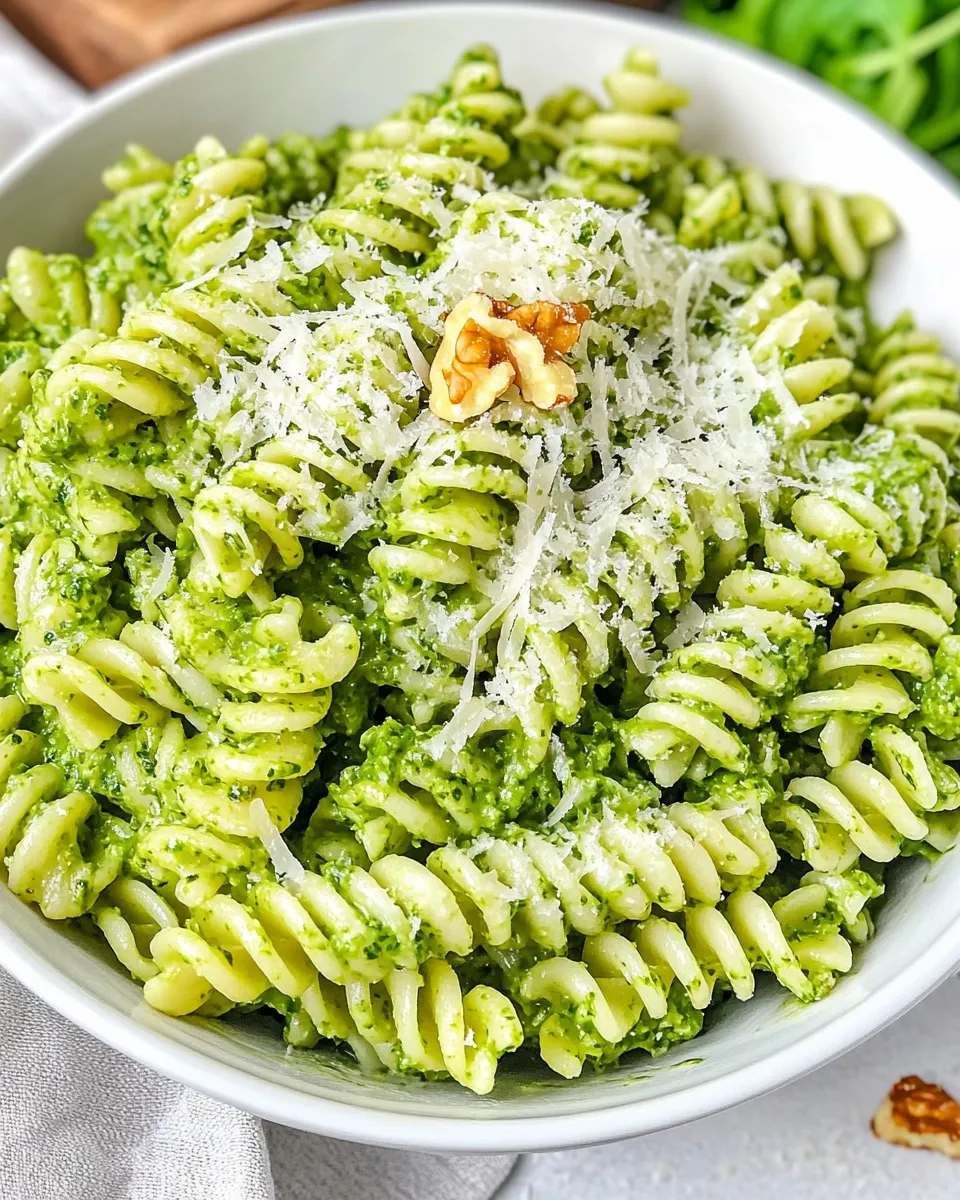Easy Arugula Walnut Pesto Pasta recipe photo