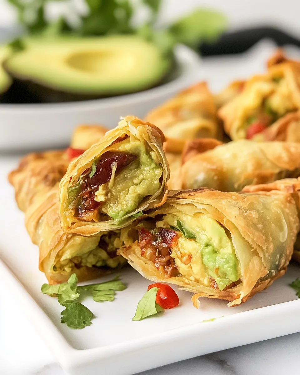 Delicious Avocado Egg Rolls plate image