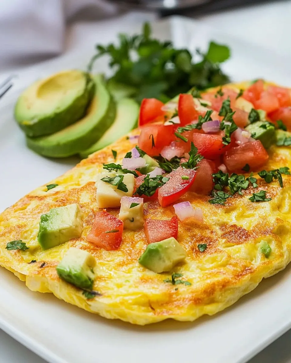 Delicious Avocado Manchego Cheese Omelette dish photo
