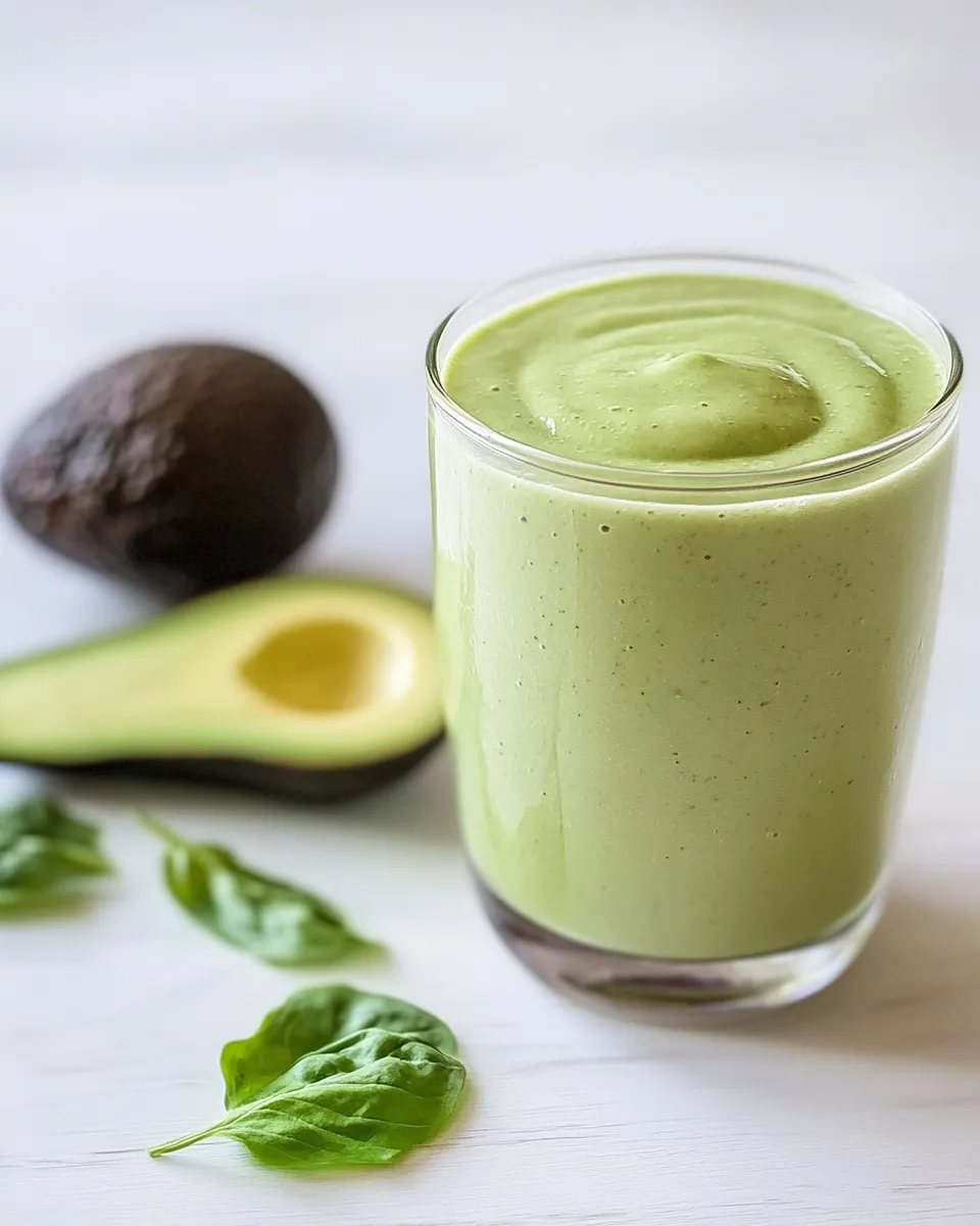 Delicious Avocado Smoothie (With Protein!) food shot