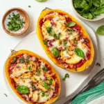 homemade BBQ Chicken Pizza Spaghetti Squash Boats photo