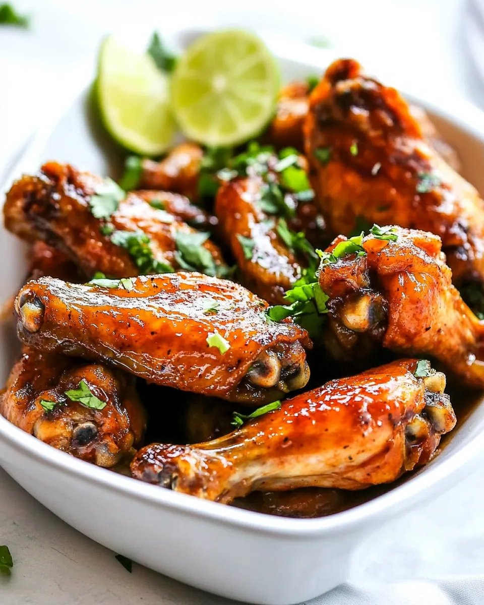 Easy Baked Chipotle Honey Lime Hot Wings recipe image