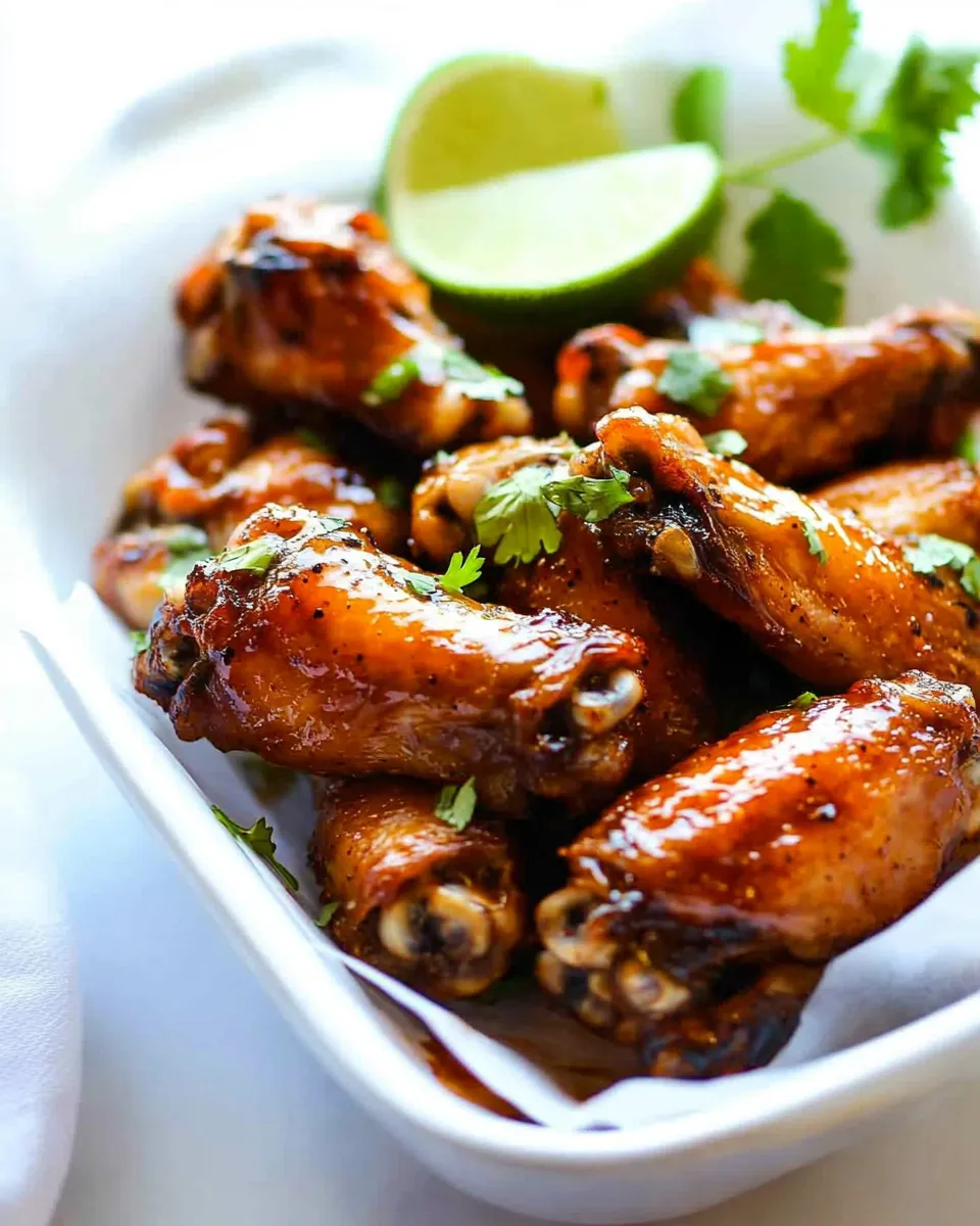 Delicious Baked Chipotle Honey Lime Hot Wings plate image