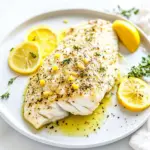 Homemade Baked Halibut with Garlic Butter photo