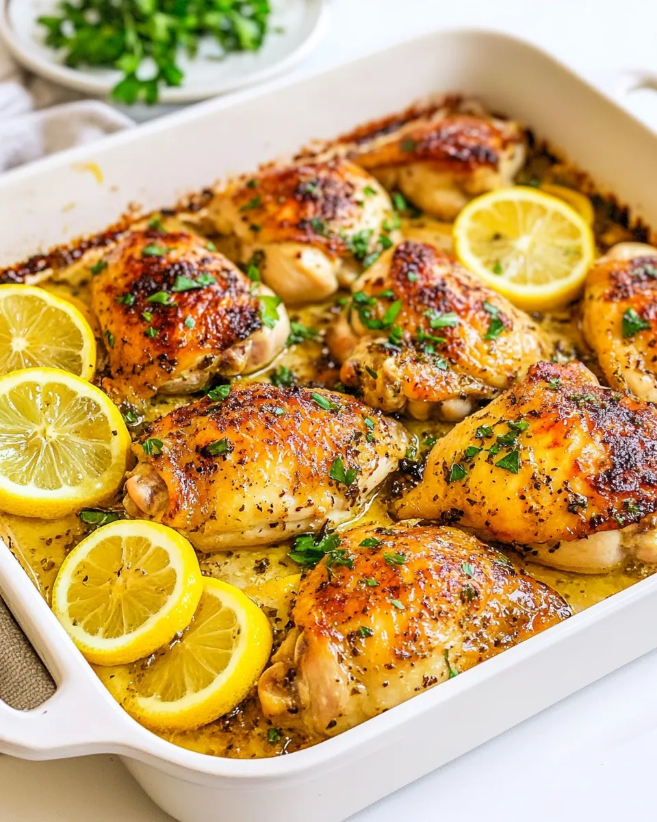 Homemade Baked Lemon Chicken Thighs photo