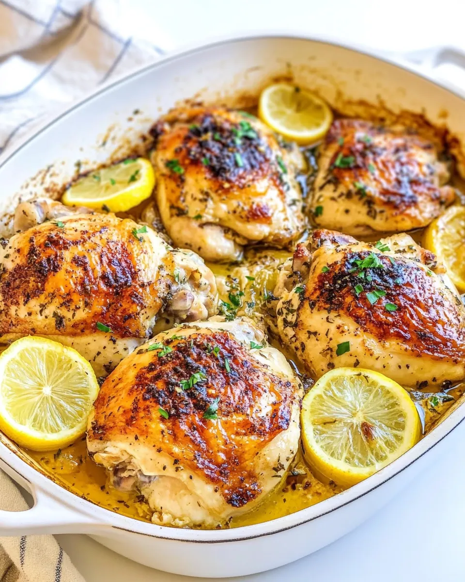 Classic Baked Lemon Chicken Thighs image