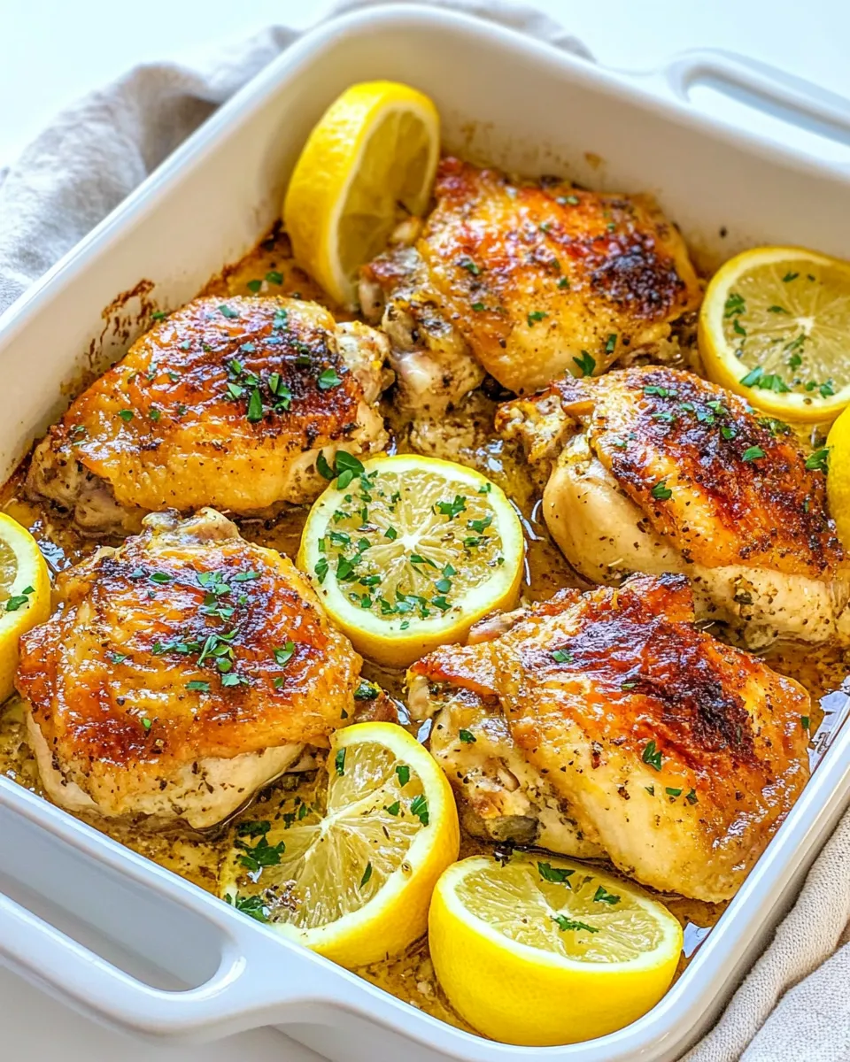 Easy Baked Lemon Chicken Thighs recipe photo
