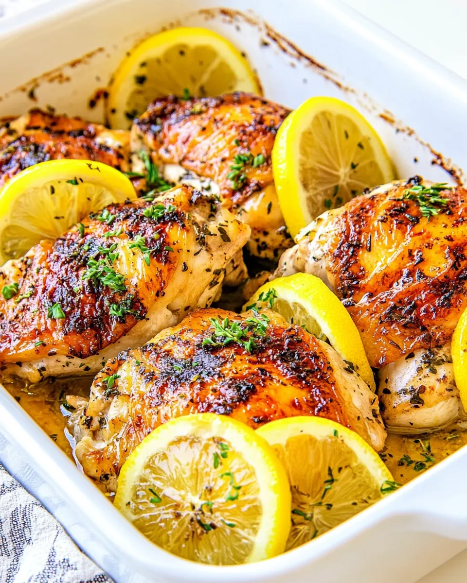 Delicious Baked Lemon Chicken Thighs plate image