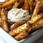 homemade Baked Seasoned Fries with Skinny Garlic Aioli photo