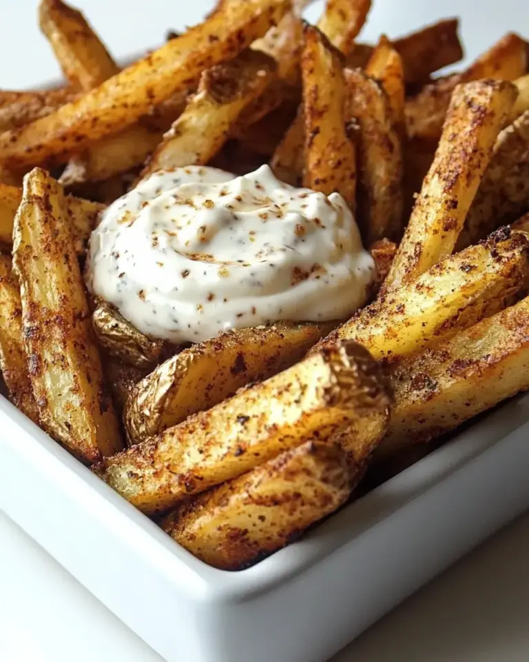homemade Baked Seasoned Fries with Skinny Garlic Aioli photo