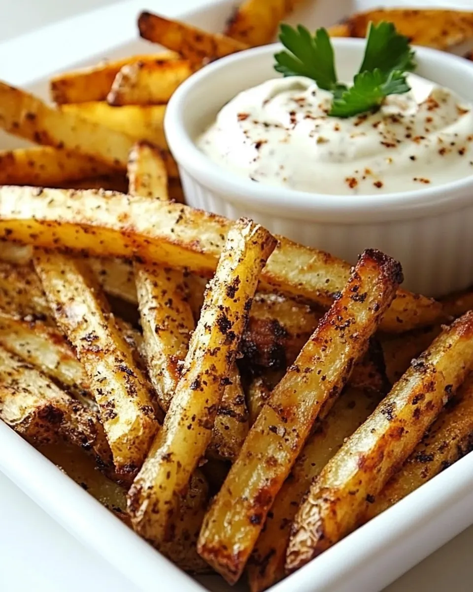 easy Baked Seasoned Fries with Skinny Garlic Aioli picture