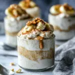 homemade Banana Peanut Butter Overnight Oats Recipe with Almond Milk photo